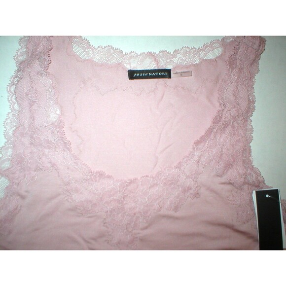NWT $195 New Designer Josie Natori Silk Camisole Top Pink Tank M Rose Womens